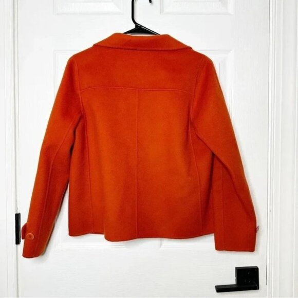 TALBOTS Burnt Orange Felted Wool Unlined Exposed Seam Jacket Size 2Petite - Picture 6 of 6